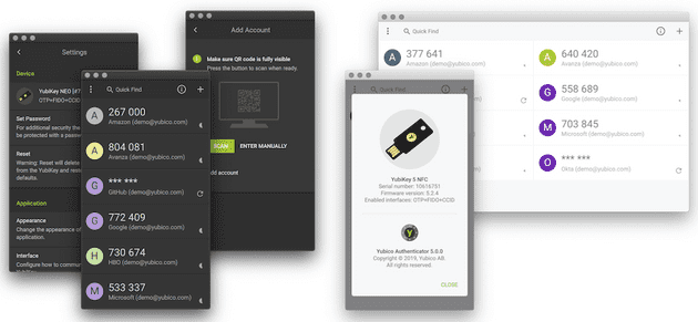 Screenshot of YubiKey Authenticator