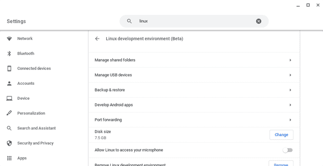 Manage Linux settings